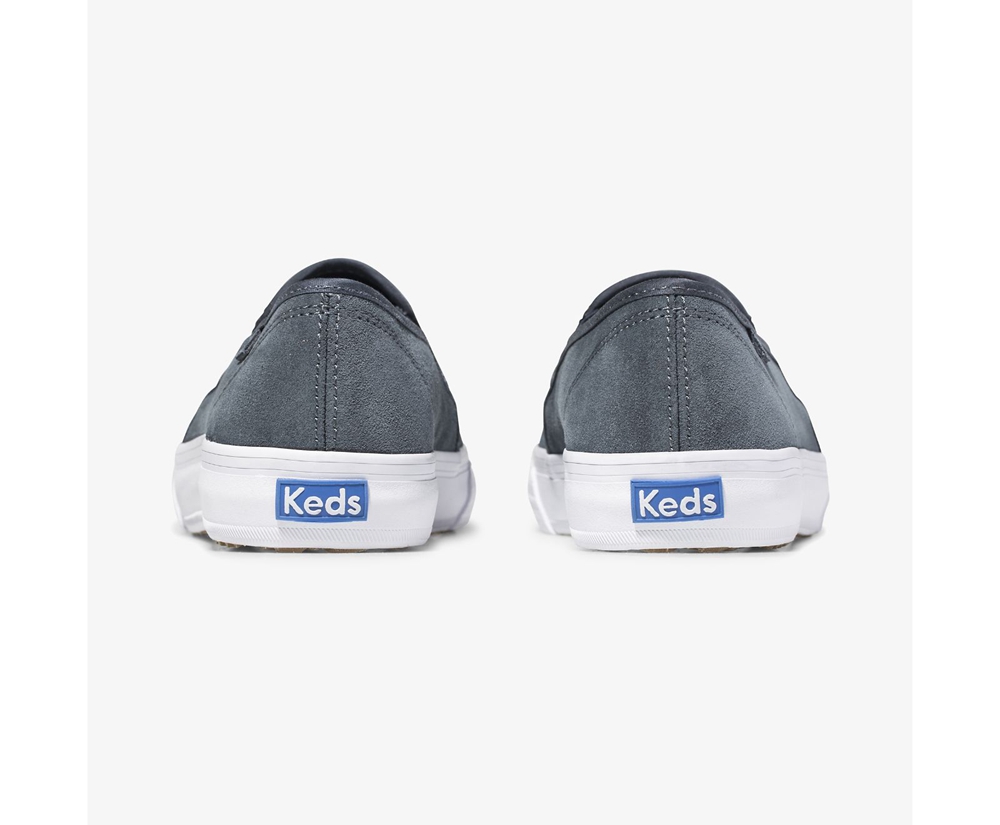 Keds Slip Ons Grey - Double Decker Suede - Womens TPCUHA-520